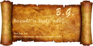 Bozsán Győző névjegykártya