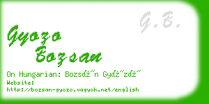 gyozo bozsan business card